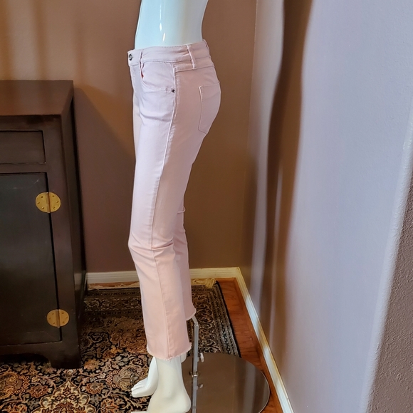 BEBE Heartbreaker crop flare blush pink jeans 26 - Picture 2 of 5